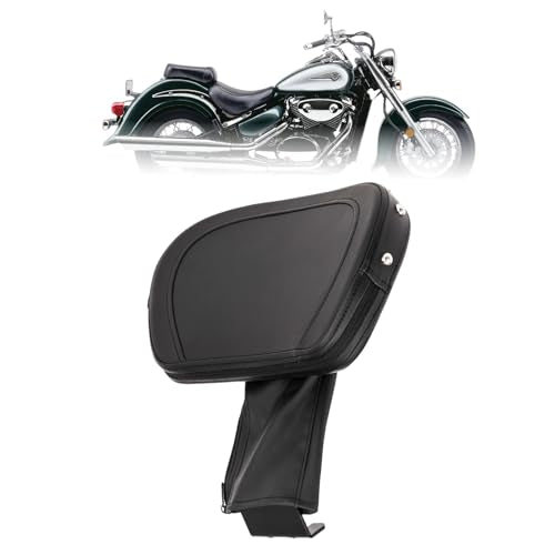 Kinglemc Adjustable Driver Rider Touring Backrest for VL1500 VL800 C50 C90 Suzuki Boulevard (Black-Studded)
