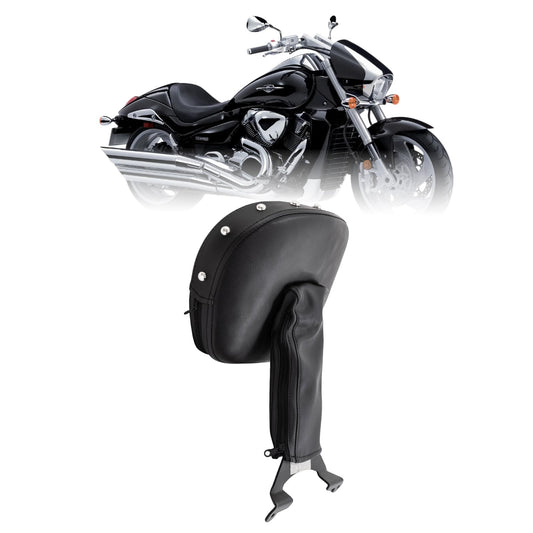Kinglemc Adjustable Driver Rider Touring Backrest for Suzuki Boulevard M109R 2006-2019 (Black-Studded)