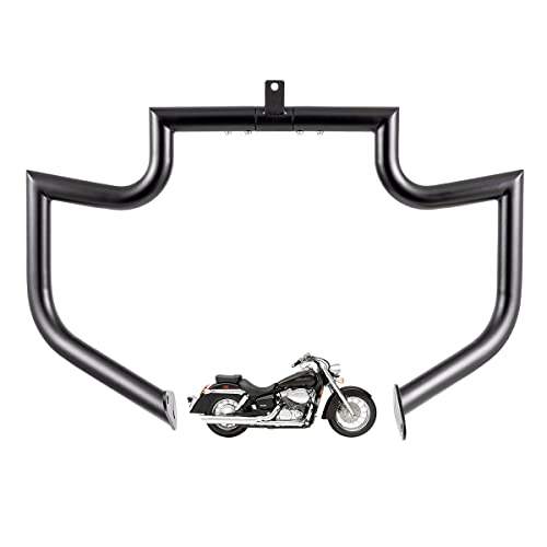 Gamyipp 1.5" Fat Crash Bar Engine Guard Highway Bar for Honda 750 VT750 VT750C VT400 Shadow Aero Phantom Spirit (Black)