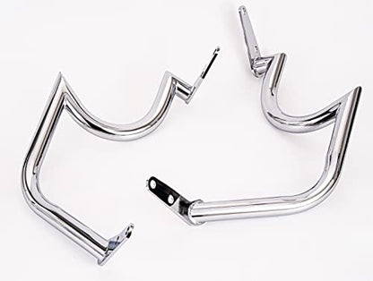 Kinglemc Engine Guard Highway Freeway Crash Bar for Yamaha Vstar Xvs 1100 Classic Custom Silverado (Mustache Silver)