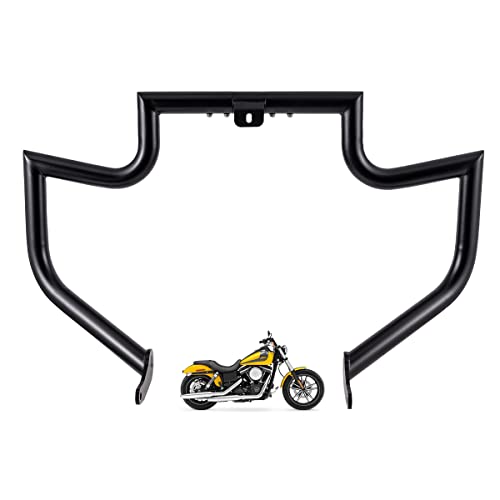 Gamyipp 1.5" Crash Bar Engine Guard Highway Freeway Bar for Harley Dyna Daytona Glide Custom Low Rider Street Bob Sturgis Super Glide (Black)