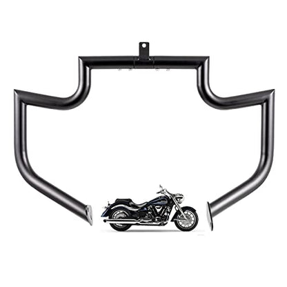 Gamyipp 1.5" Fat Crash Bar Engine Guard Highway Freeway Bar for Yamaha XV1900 XV 1900 Roadliner Raider Stratoliner (Black)