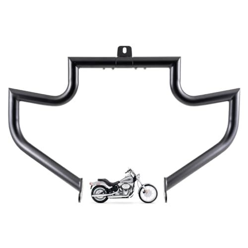 Gamyipp 1.5" Crash Bar Engine Guard Highway Freeway Bar for Harley Davidson Softail FL Deluxe Fat Boy Slim Heritage Springer Classic Cross Bones 2000-2017 (Black)