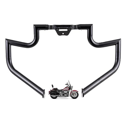 Gamyipp 1.5" Crash Bar Engine Guard Highway Freeway Bar for Harley Softail Fat boy Fat Bob Heritage Low Rider Breakout Street Bob Deluxe Models 18-2023 (Except FXDRS) (Black)