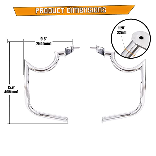 Kinglemc Mustache Engine Guard Highway Crash Bar for Suzuki Boulevard M109 M109R 06-2020 (Mustache Silver)