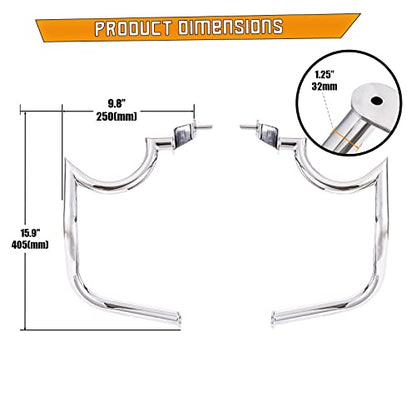 Kinglemc Mustache Engine Guard Highway Crash Bar for Suzuki Boulevard M109 M109R 06-2020 (Mustache Silver)