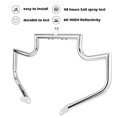 Kinglemc Crash Bar Engine Guard Highway Bar for Honda 750 VT750 VT750C VT400 Shadow Aero Phantom Spirit (Silver)