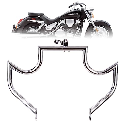 Kinglemc Engine Guard Highway Freeway Crash Bar for Honda VTX 1300 R S C Models 1300R 1300C 1300S (Mustache Silver)