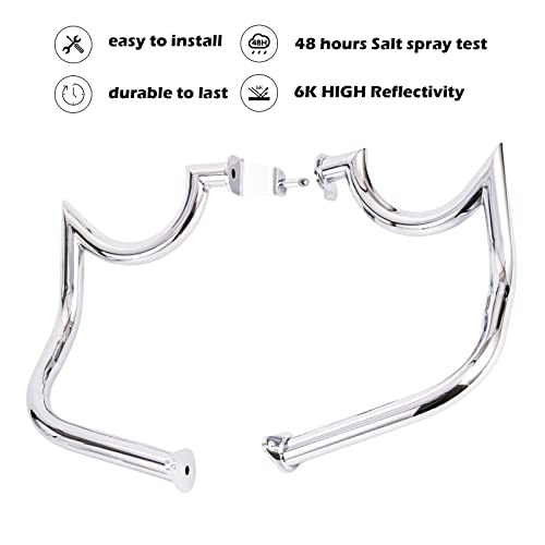 Kinglemc Mustache Engine Guard Highway Crash Bar for Suzuki Boulevard M109 M109R 06-2020 (Mustache Silver)