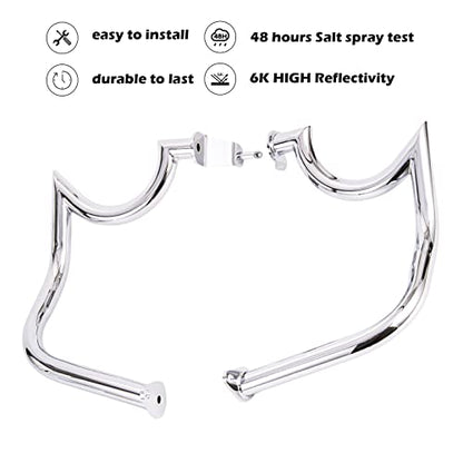 Kinglemc Mustache Engine Guard Highway Crash Bar for Suzuki Boulevard M109 M109R 06-2020 (Mustache Silver)