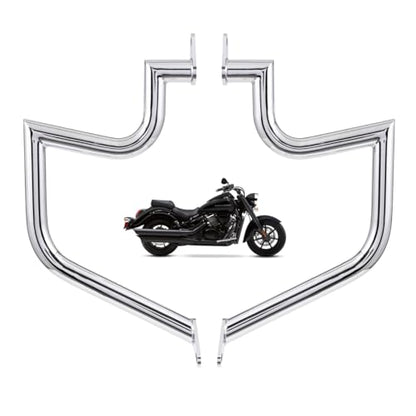 Gamyipp 1.5" Fat Crash Bar Engine Guard Highway Bar for Suzuki VL1500 Boulevard C90 2005-2009,VL1500 Intruder LC 1998-2004 (Silver)