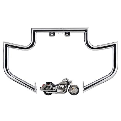 Gamyipp 1.5" Fat Crash Bar Engine Guard Highway Freeway Bar for Honda VT1300 Interstate Sabre Stateline 1300 (Silver)