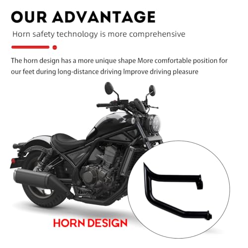 Gamyipp 1.5" Crash Bar Engine Guard Highway Freeway Bar for Crash Bar Engine Guard Highway Bar for Honda Rebel 1100 DCT CMX 1100 CMX1100 2021 2022