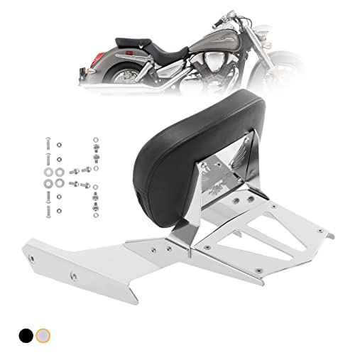 Kinglemc Powersports Sissy Bar with Backrest Luggage Rack for Honda VTX 1300C 1800 F C 2005-2009(Silver,Non-Studded)