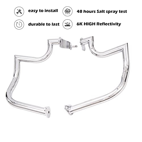 Kinglemc Mustache Engine Guard Highway Crash Bar for Suzuki Boulevard M109 M109R 06-2020 (Silver)