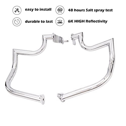 Kinglemc Mustache Engine Guard Highway Crash Bar for Suzuki Boulevard M109 M109R 06-2020 (Silver)