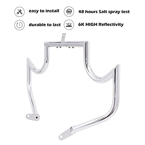 Kinglemc Crash Bar Engine Guard Highway Bar for Honda 750 VT750 VT750C VT400 Shadow Aero Phantom Spirit (Mustache Silver)