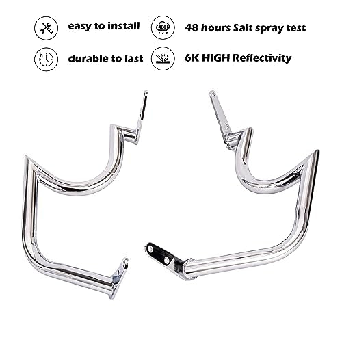 Kinglemc Engine Guard Highway Freeway Crash Bar for Yamaha Vstar Xvs 1100 Classic Custom Silverado (Mustache Silver)