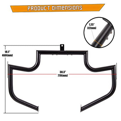 Kinglemc Crash Bar Engine Guard Highway Bar for Honda 750 VT750 VT750C VT400 Shadow Aero Phantom Spirit (Black)