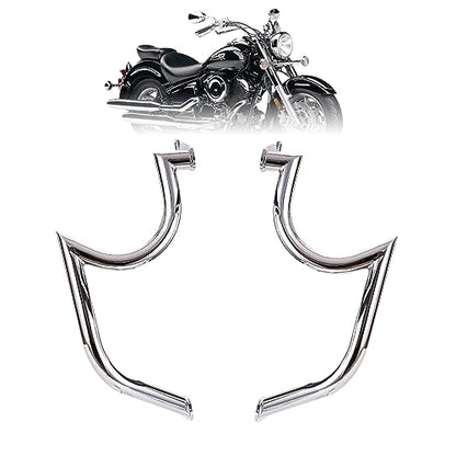 Kinglemc Engine Guard Highway Freeway Crash Bar for Yamaha Vstar Xvs 1100 Classic Custom Silverado (Mustache Silver)