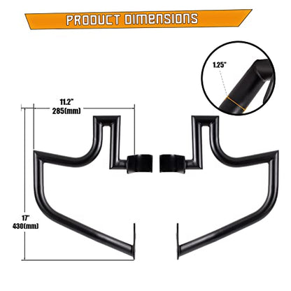 Kinglemc Crash Bar Engine Guard Highway Freeway Bar for Indian Scout 2015-2023 Scout Bobber ABS 2018-2023 Scout Sixty 2016-2023 (Matte Black)