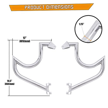 Kinglemc Crash Bar Engine Guard Highway Bar for Harley Davidson XG Models,Street 500 750 XG750 XG500 2015-2020(Mustache Silver)