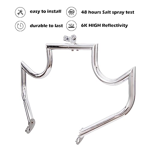 Kinglemc Engine Guard Highway Freeway Crash Bar for Honda VTX 1300 R S C Models 1300R 1300C 1300S (Mustache Silver)