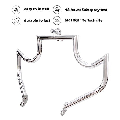 Kinglemc Engine Guard Highway Freeway Crash Bar for Honda VTX 1300 R S C Models 1300R 1300C 1300S (Mustache Silver)