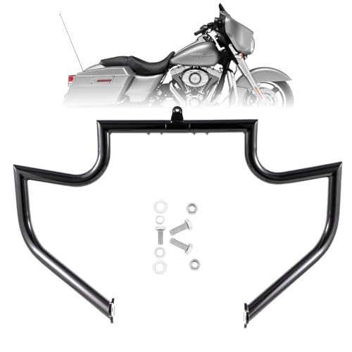 Kinglemc Gloss Black Crash Bar Engine Guard Highway Bar for Harley Davidson Touring Road Glide Road King Street Glide Electra Glide CVO and Trike Models (Fit for Touring 2009-2023)