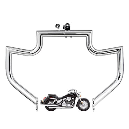 Gamyipp 1.5" Fat Crash Bar Engine Guard Highway Bar for Honda VTX 1300 R S C Models 1300R 1300C (Silver)