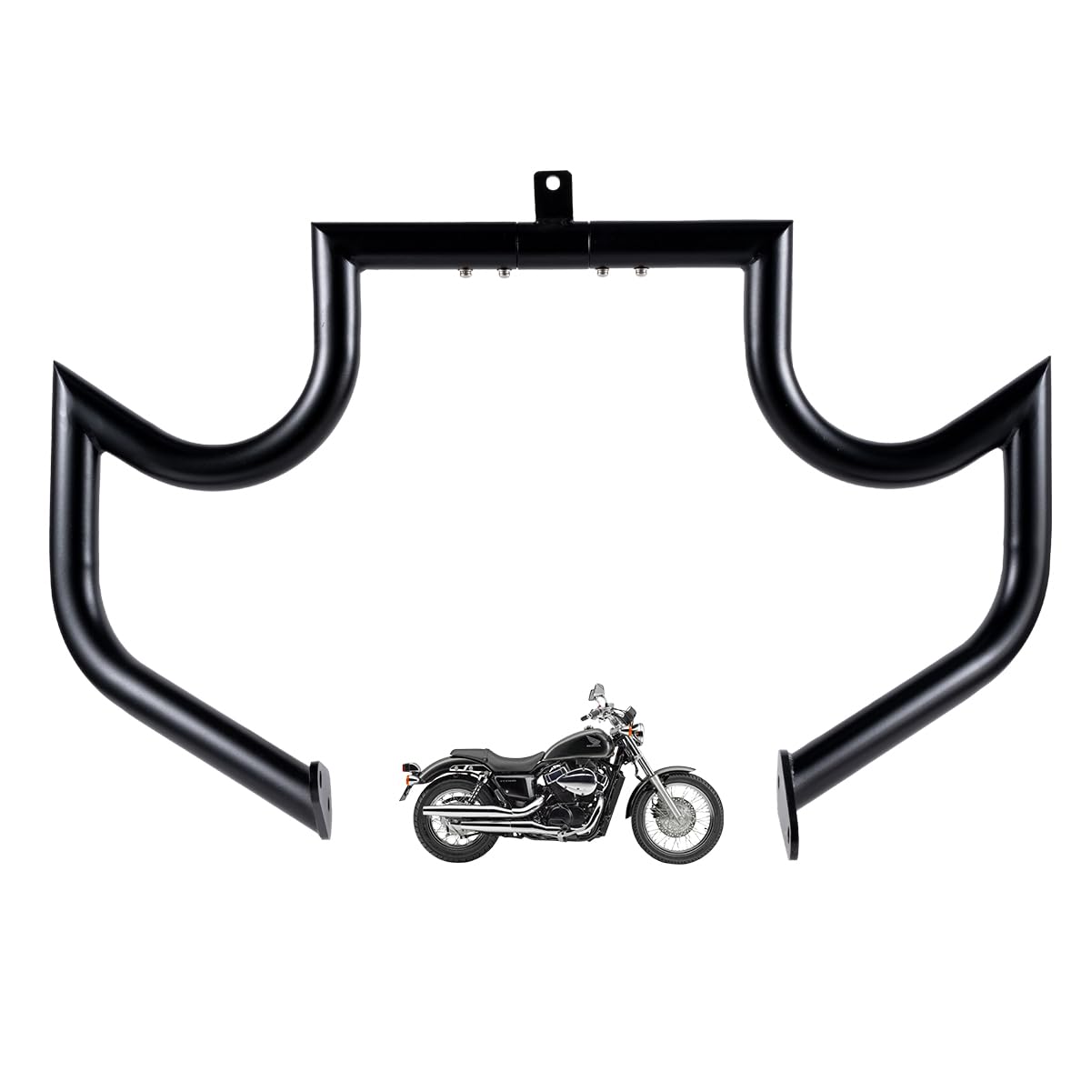 Gamyipp 1.5" Fat Crash Bar Engine Guard Highway Bar for Honda 750 VT750 VT750C VT400 Shadow Aero Phantom Spirit (Mustache Black)