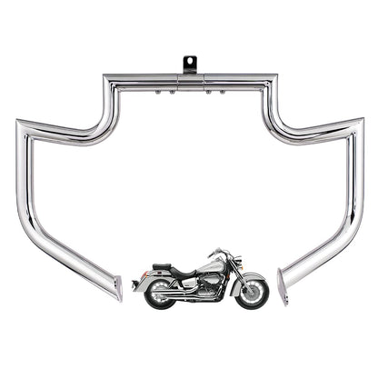 Gamyipp 1.5" Fat Crash Bar Engine Guard Highway Bar for Honda 750 VT750 VT750C VT400 Shadow Aero Phantom Spirit (Silver)