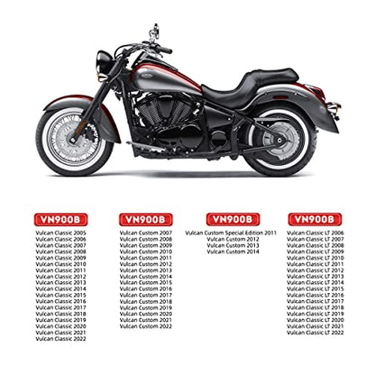 Gamyipp 1.5" Fat Crash Bar Engine Guard Highway Bar for Kawasaki Vulcan 900 VN900 Classic Custom 2006-2019 (Silver)