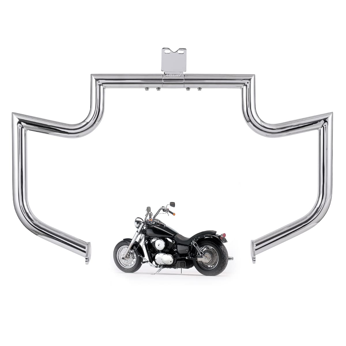 Gamyipp 1.5" Crash Bar Engine Guard Highway Freeway Bar for Kawasaki Vulcan 1500 VN1500 VN1500D VN1500E VN1500N Classic (Silver)