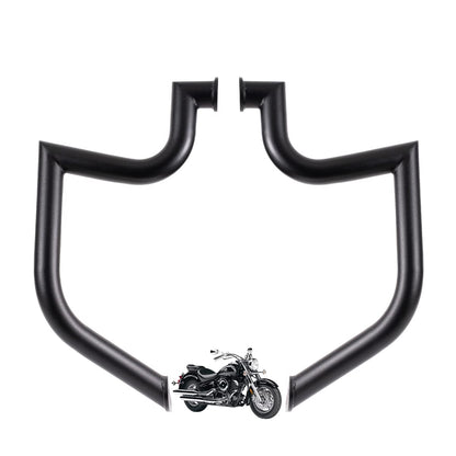 Gamyipp 1.5" Fat Crash Bar Engine Guard Highway Bar for Yamaha Vstar 1100 Classic Custom Silverado (Matte Black)