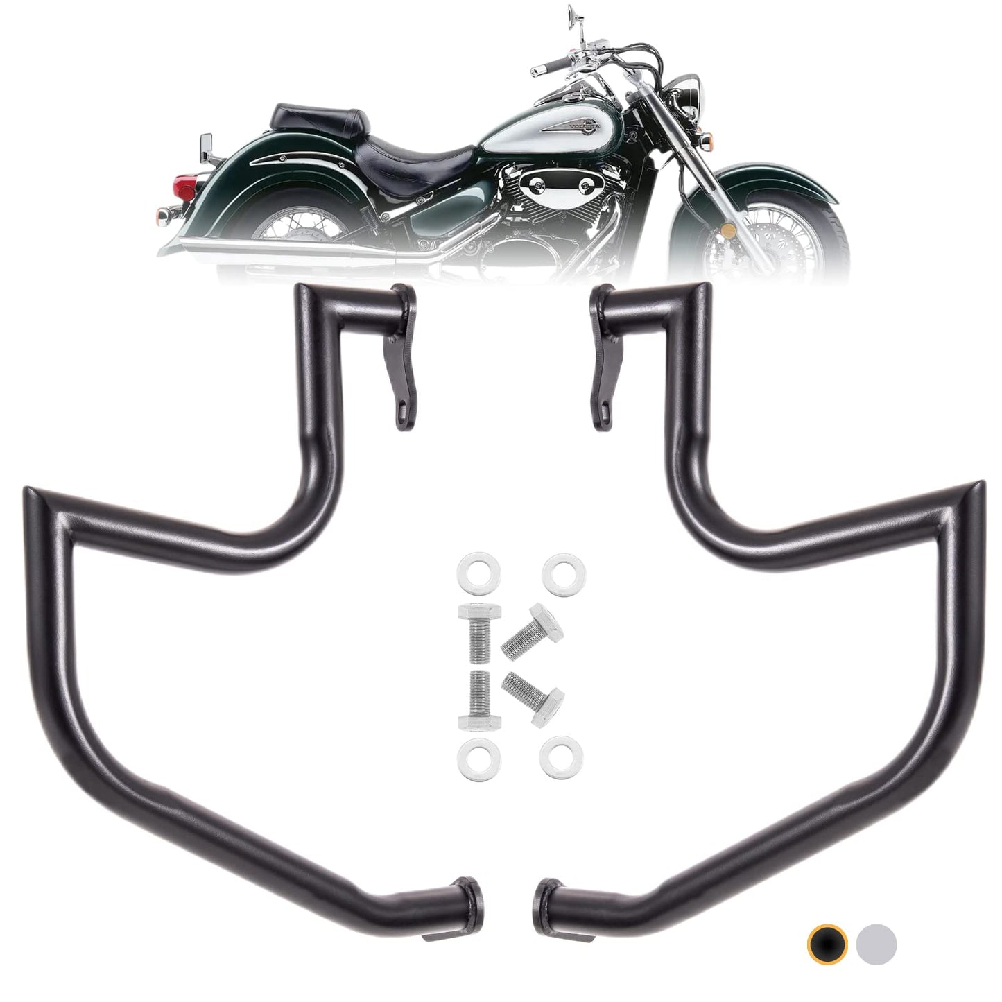 Kinglemc Crash Bar Engine Guard Highway Freeway Bar for Suzuki VL800 Intruder Volusia 800 C50 M50 Boulevard 2005-2022 (Black)