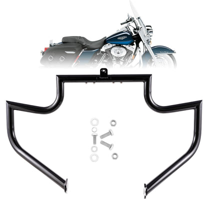 Kinglemc Gloss Black Crash Bar Engine Guard Highway Bar for Harley Davidson Touring Road Glide Road King Street Glide Electra Glide CVO and Trike Models (Fit for Touring 1997-2008)