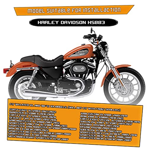 Kinglemc Crash Bar Engine Guard Highway Bar for Harley Davidson Sportster Iron 883 XL883N 2009-22;1200 Custom XL1200C 2004-22;Roadster XL1200R 883 XL883 XL883C '04-08; Superlow XL1200T 14-22 (Black-C)