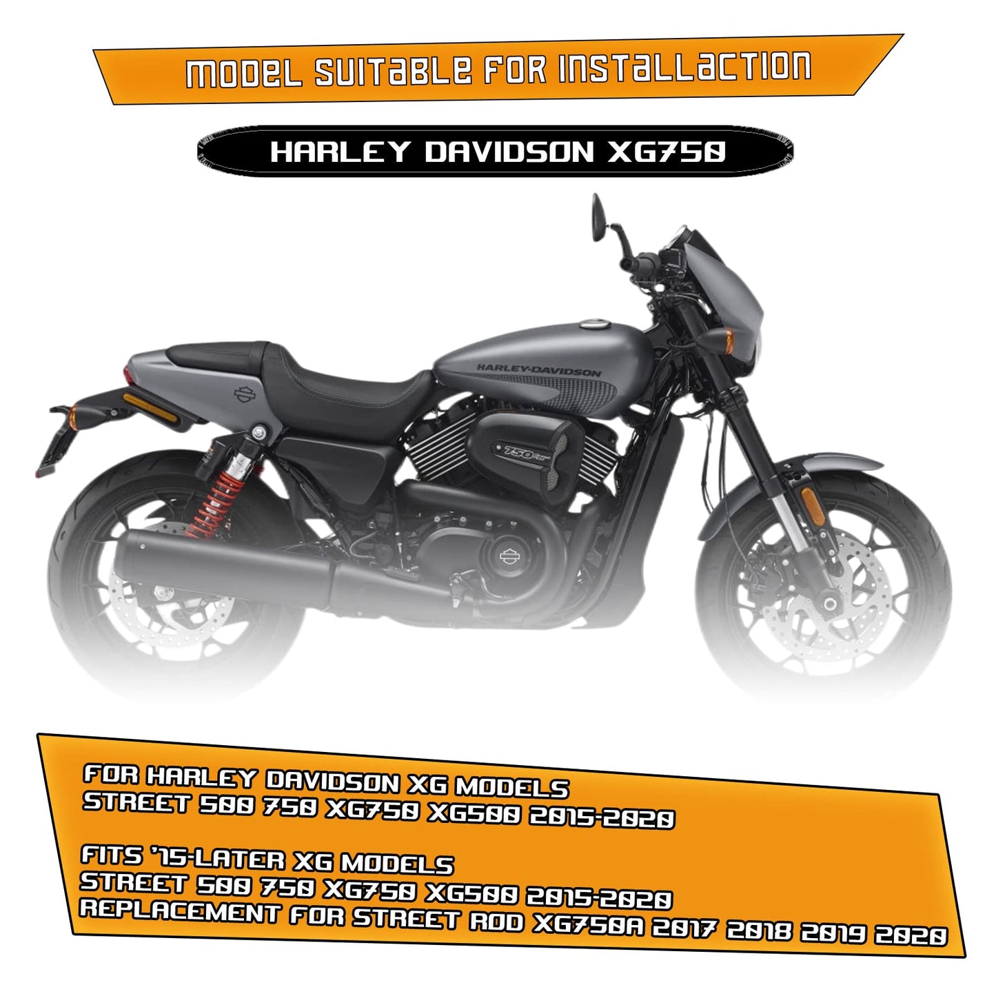 Kinglemc Crash Bar Engine Guard Highway Bar for Harley Davidson XG Models,Street 500 750 XG750 XG500 2015-2020(Black)