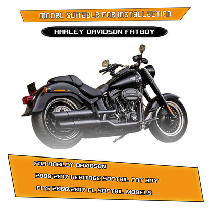 Kinglemc Crash Bar Engine Guard Highway Freeway Bar for Harley Davidson Softail FL Deluxe Fat Boy Slim Heritage Springer Classic Cross Bones 2000-2017(Mustache Silver)